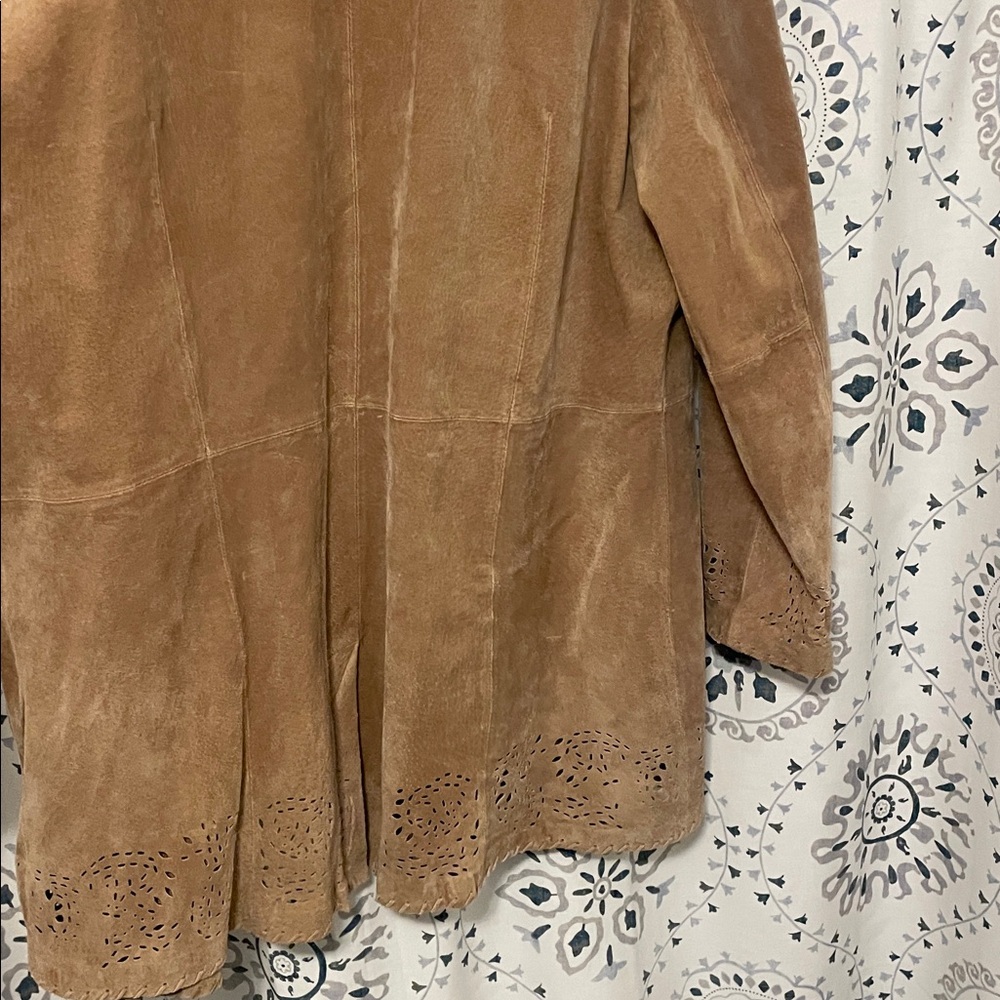 Coldwater Creek Laser Cut Suede Leather Jacket - Size 2x - Picture 8 of 9